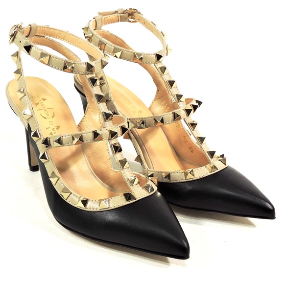 ALESSANDRO DI MARIA Black & Beige Heeled Sandals - Picture 2 of 6